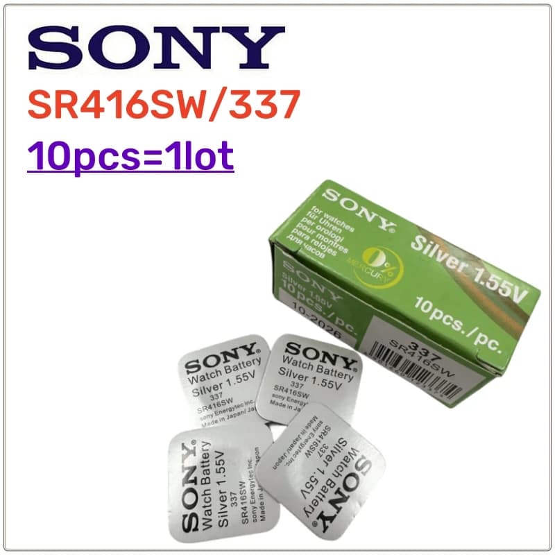 10Pcs Original SONY 337 SR416SW battery watch battery 623 D337 V337 SP337 1.55V Independent packaging