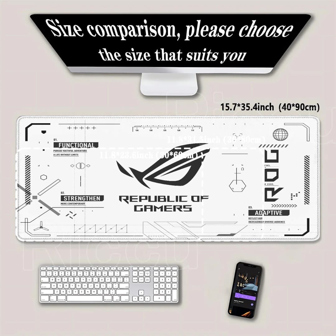 R-ROG Large Gaming Mouse Pad A-ASUS PC Computer Gamer XXL Nonslip Keyboard Mousepad HD Printing Office overlock esports Desk Mat - 4