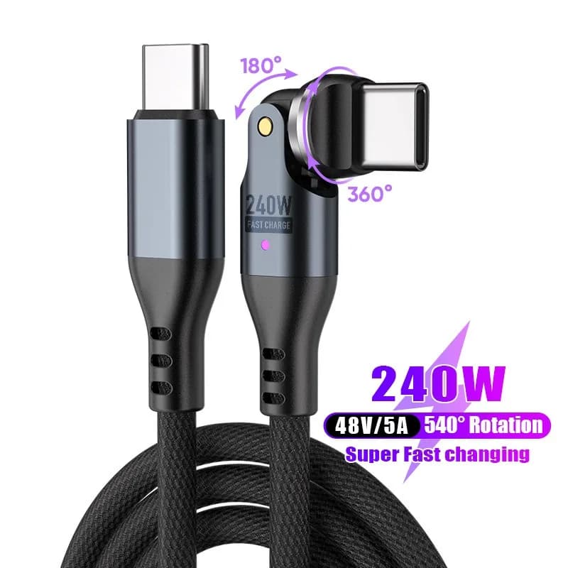 كابل ASUS USB C إلى Type C بقوة 240W لـ iPhone 16 و15 Pro Max شحن فائق السرعة PD3.1 5A سلك بيانات لـ Macbook وiPad والكمبيوتر المحمول USBC - 5
