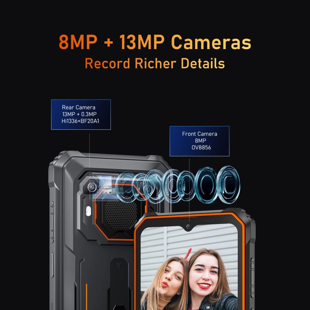 هاتف بلاك فيو BV6200 برو المتين، أندرويد 13، شاشة 6.56 بوصة، معالج هيليو P35، ذاكرة وصول عشوائي 6 جيجابايت، ذاكرة داخلية 128 جيجابايت، بطارية 13000 مللي أمبير مع شحن سريع 18 واط، NFC - 5