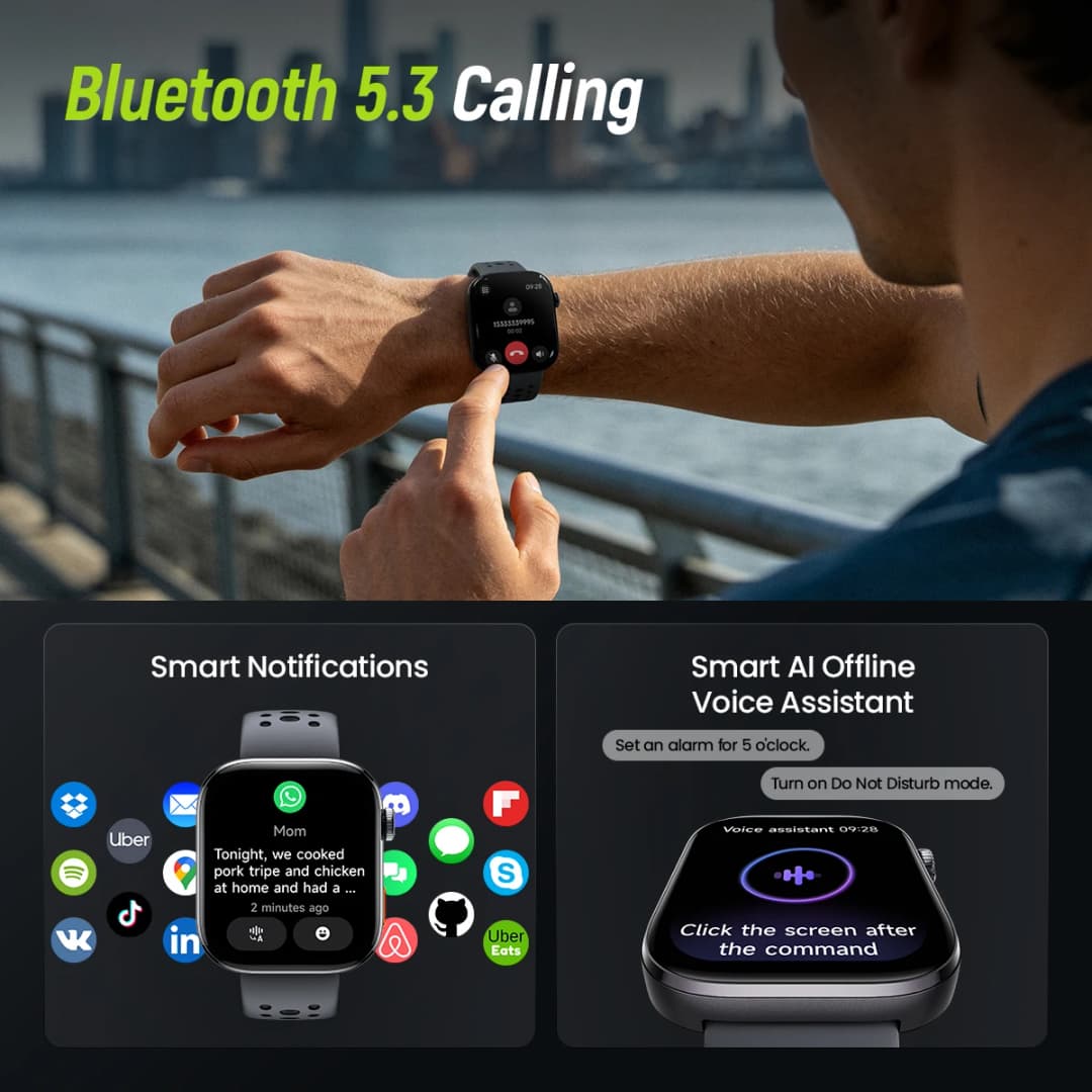 ساعة ذكية HAYLOU Watch Hyper بشاشة AMOLED 1.97 بوصة تدعم نظام تحديد المواقع المزدوج والبوصلة والخرائط دون اتصال والرد على الرسائل مقاومة للماء حتى 50 متر - 6