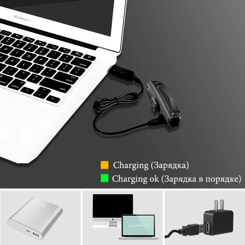 ضوء دراجات ROCKBROS مقاوم للماء ضوء خلفي للدراجات LED قابل لإعادة الشحن عبر USB ضوء خلفي للسلامة تحذير للركوب ضوء سرج الدراجة - 5