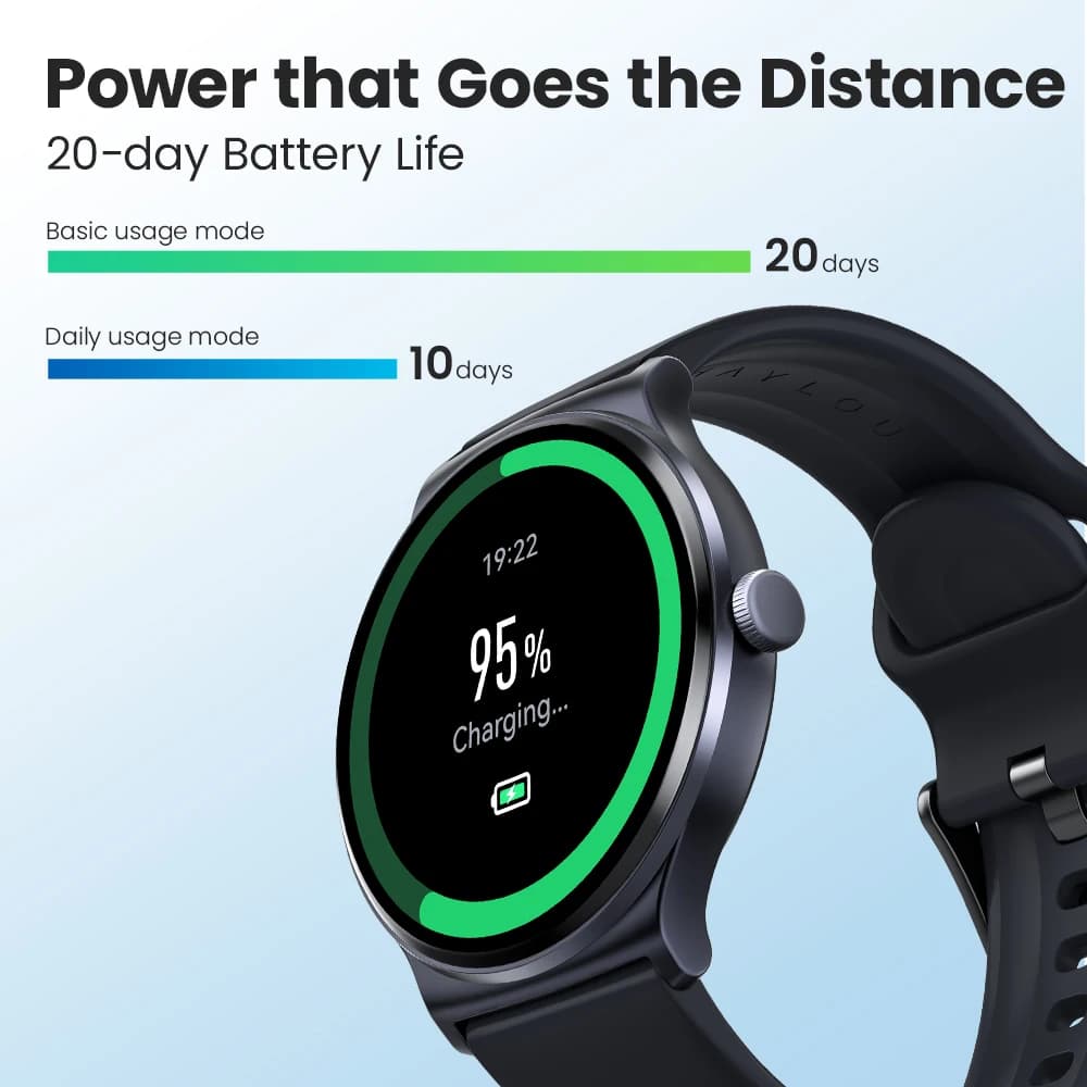 New HAYLOU Solar Lite Voice Calling Smart Watch 1.38" HD Screen Smartwatch 24H Health Monitor 100+ Sports Modes 100+ Watch Faces - 6