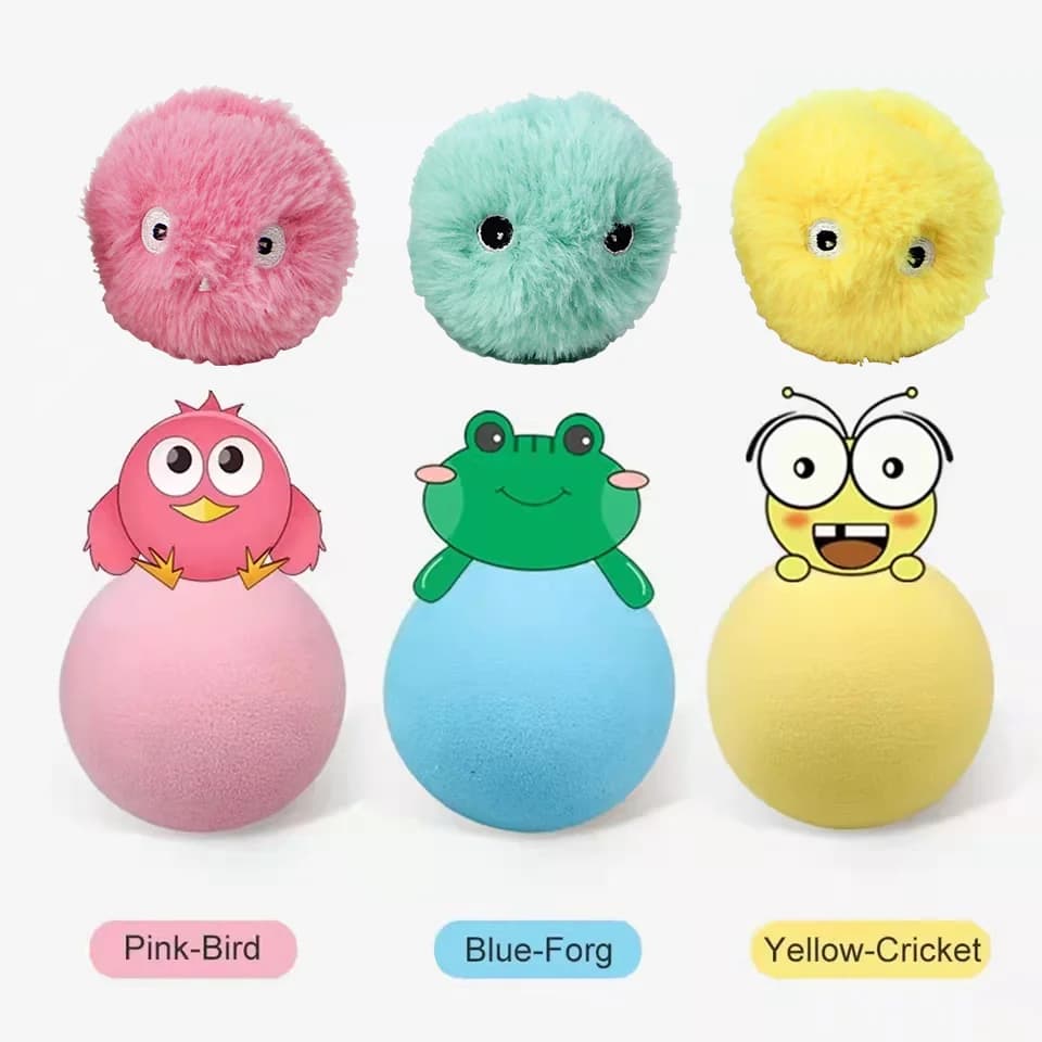 Smart Cat Toys Interactive Ball Plush Electric Catnip Training Toy Kitten Touch Sounding Pet Product Squeak Toy Ball Cat Supplie - 2