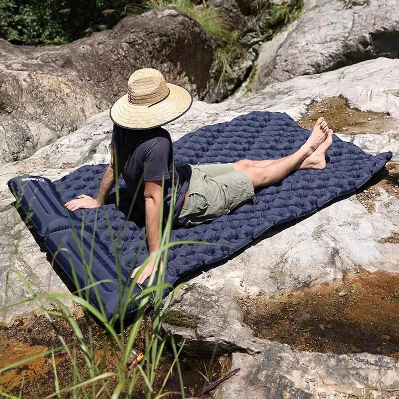 PACOONE Outdoor Camping Double Inflatable Mattress Extra Wide Sleeping Pad Ultralight Folding Bed Sleeping Mat Car Travel Mat - 6