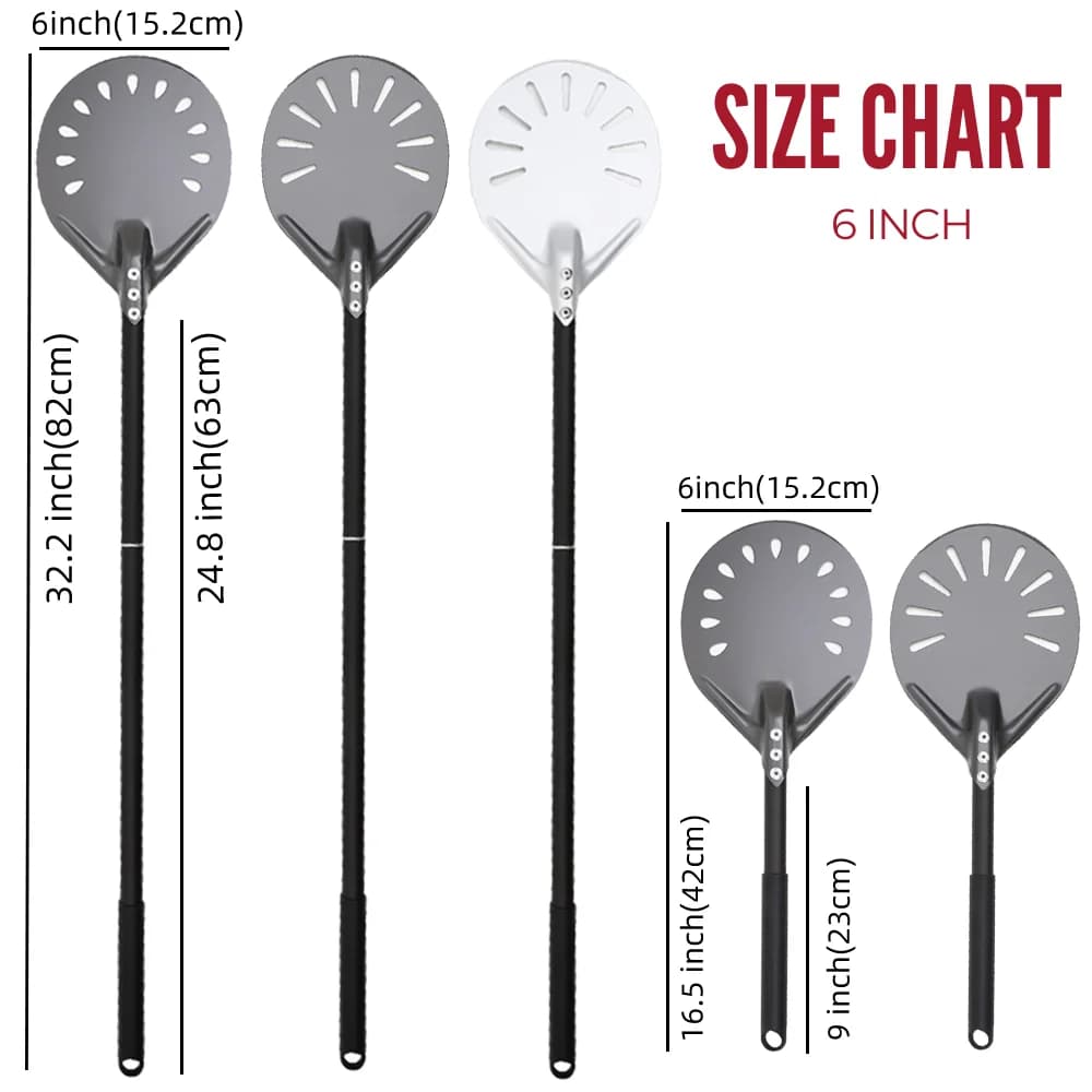 6&12 13 14  Inch Aluminum Pizza Peel Bread Paddle Pizza Oven Turning Peel Hard  Anodized Pizza  Baking Kitchen Tool Spatula - 5