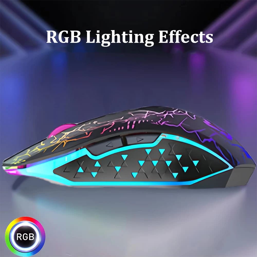 ماوس لاسلكي بلوتوث 5.2 ماوس ألعاب RGB ماوس صامت ماوس قابل لإعادة الشحن 800-1200-1600 DPI ماوس للكمبيوتر المحمول ماك بوك - 4