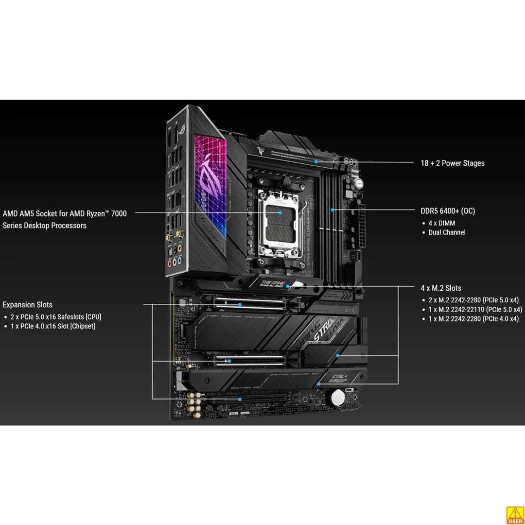 لوحة أم ASUS ROG STRIX X670E-E GAMING WIFI مقبس AM5 معالج DDR5 8000+(OC) ذاكرة مجموعة شرائح X670 لوحة رئيسية ATX - 2