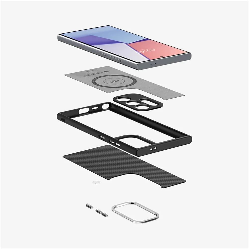 Spigen Carbon Fiber Magnetic Case For Samsung Galaxy S25 Ultra S24 S23 Ultra For Magsafe Wireless Charge Shockproof Matte Cover - 6