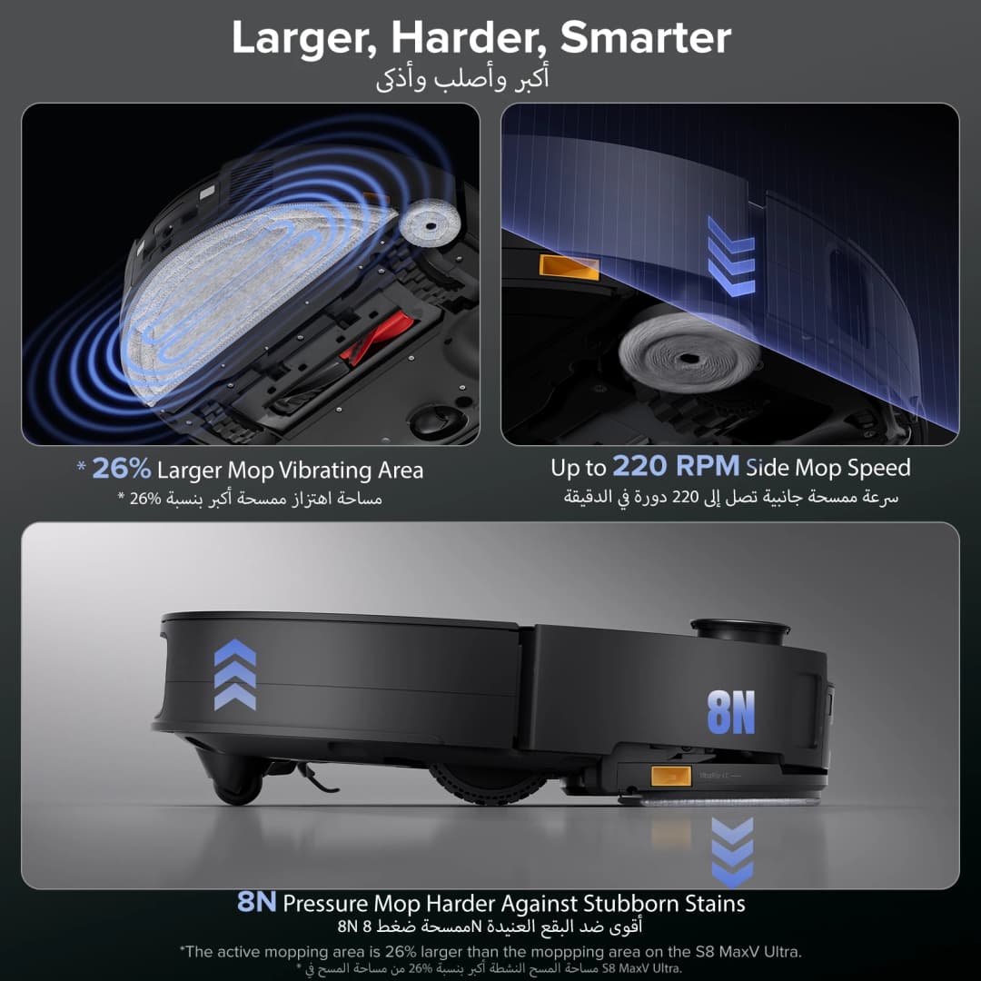 roborock Saros 10 Robot Vacuum and Mop 22000Pa Suction AI Obstacle Avoidance 3.14-inch Ultra Thin Intelligent Dirt Detection - 5