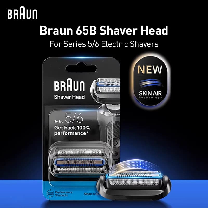 رأس حلاقة بديل Braun 65B مع شفرة حماية البشرة، متوافق مع سلسلة 5 و6 من الحلاقات - 2