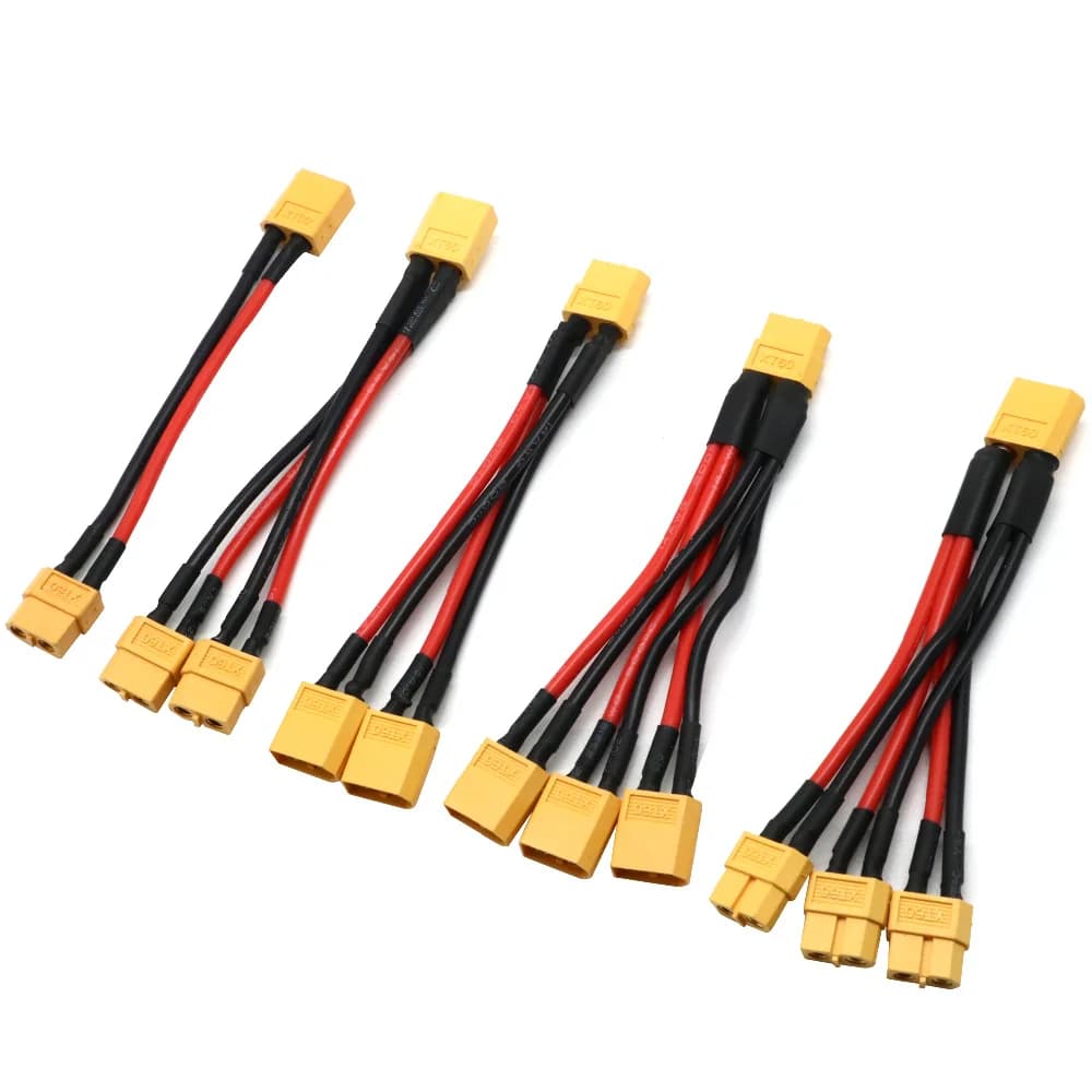 XT60 موصل البطارية المتوازي كابل ذكر/أنثى تمديد مزدوج Y الفاصل/ 3-Way 14AWG سلك السيليكون لمحرك بطارية RC - 2