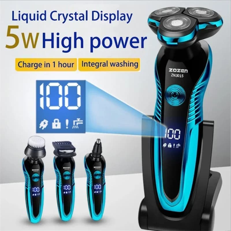 Men's Electric Shaver Rechargeable Electric Razor Hair Clipper Cutting Shaving Machine for Men Beard Trimmer Wet-Dry Dual Use - 2