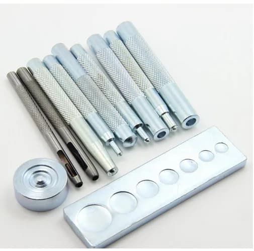 11Pcs Snap Rivet Tool Kit - Fastener Button Installation Set for DIY Leather Crafts & Hand Punching - 2