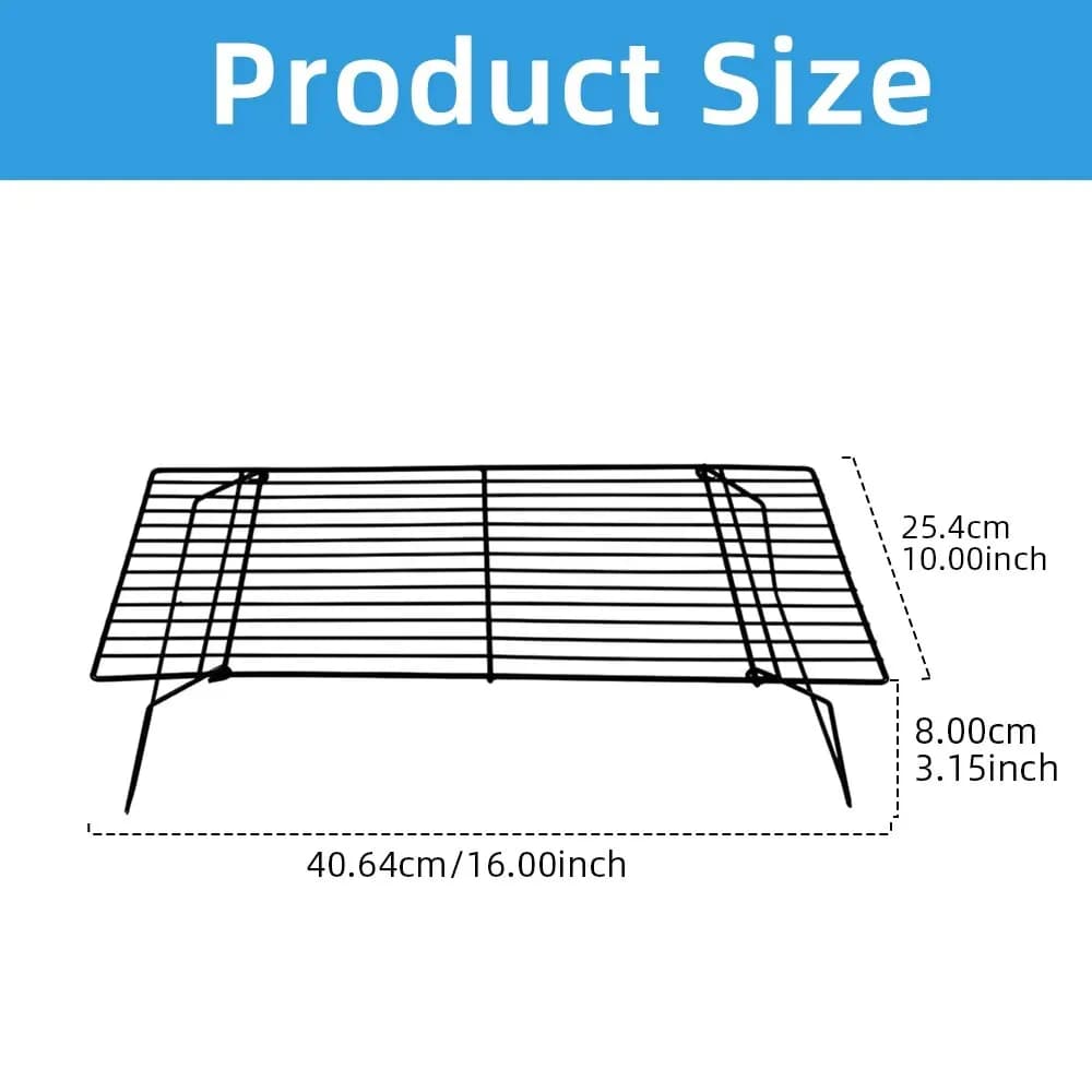 Non Stick Wire Grid Baking Tray Cake Cooling Rack Stainless Steel Oven Kitchen Pizza Bread Cookie Holder Barbecue Shelf - 6