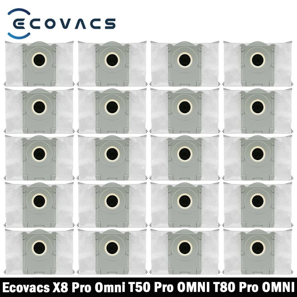 إكسسوارات أكياس غبار لجهاز ECOVACS T50 PRO OMNI / T50 OMNI / X8 PRO OMNI / X9 PRO OMNI / X11 PRO OMNI / T80 PRO OMNI