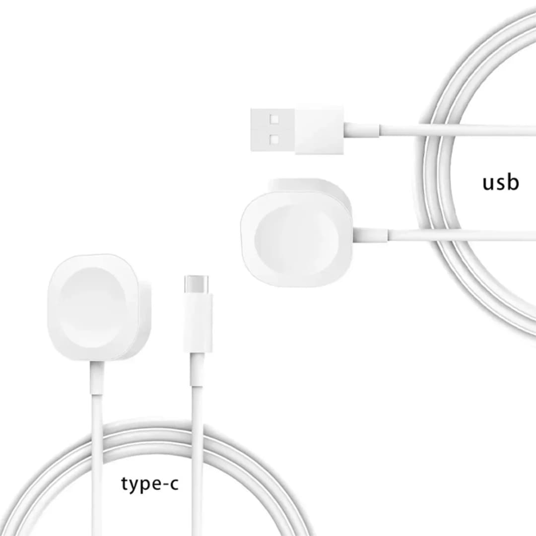 شاحن لاسلكي مغناطيسي سريع من نوع USB A لساعة Apple Watch Ultra Series 9 و8 و7 و6 وSE، كابل شحن من نوع C لساعة iWatch Series 5 و3 و2 - 4