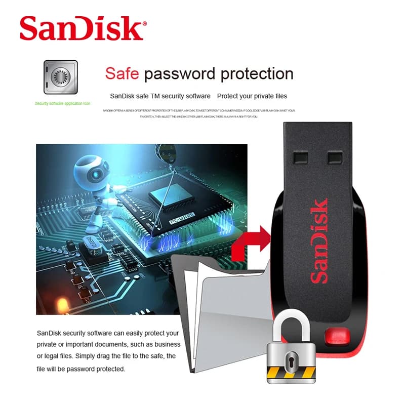 SanDisk CZ50 USB2.0 ذاكرة فلاش 32 جيجابايت 16 جيجابايت 64 جيجابايت يو اس بي قلم محرك أقراص يو ديسك ميني فلاش درايف كروزر بليد 100% أصلي - 4