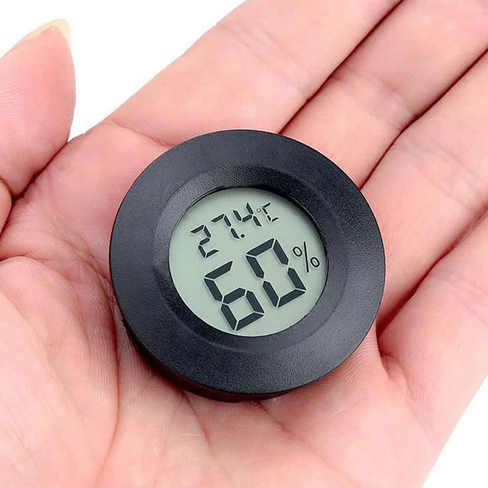 2/4 Pcs Mini Hygrometer Thermometer Fahrenheit or Celsius Meter Digital LCD Monitor Indoor Room Round Humidity Temperature Gauge - 2