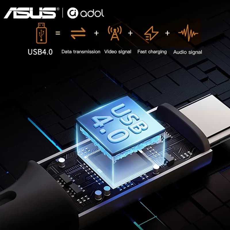 ASUS USB4 Cable 40Gbps 240W 8K For Thunderbolt 4 Type C Fast Charging Thunderbolt3 USB 4.0 USB C to C Data Transfer Cable - 6