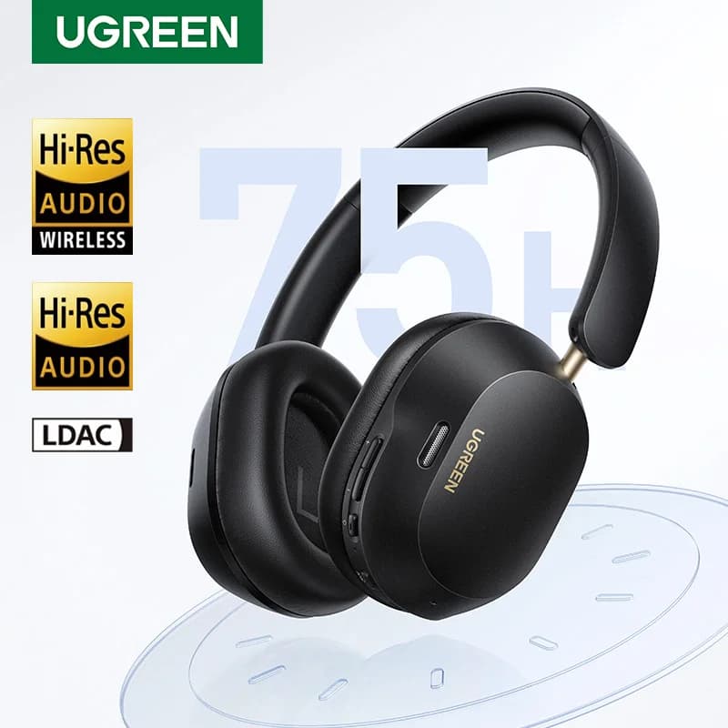 يو جرين Max5c سماعات بلوتوث لاسلكية 43dB إلغاء الضوضاء النشط الهجين Hi-Res LDAC 75 ساعة سماعات أذن صوتية مكانية