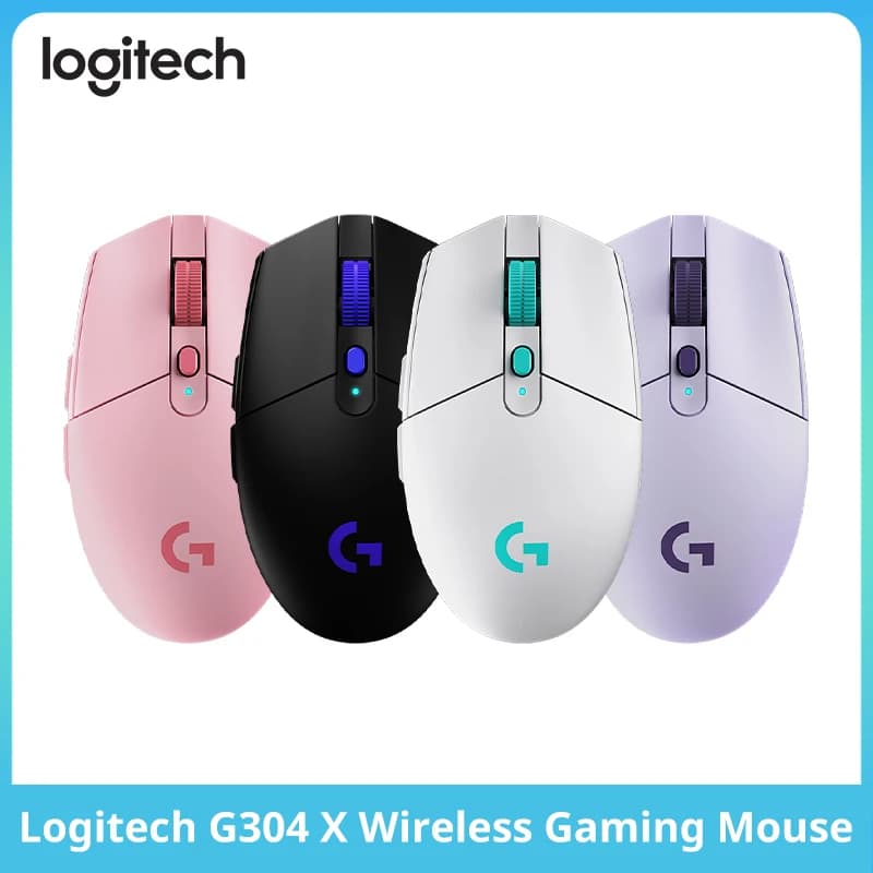 فأرة ألعاب لاسلكية Logitech G304 X، مستشعر Hero 25K، اتصال مزدوج، مناسبة للألعاب الإلكترونية والمكتب