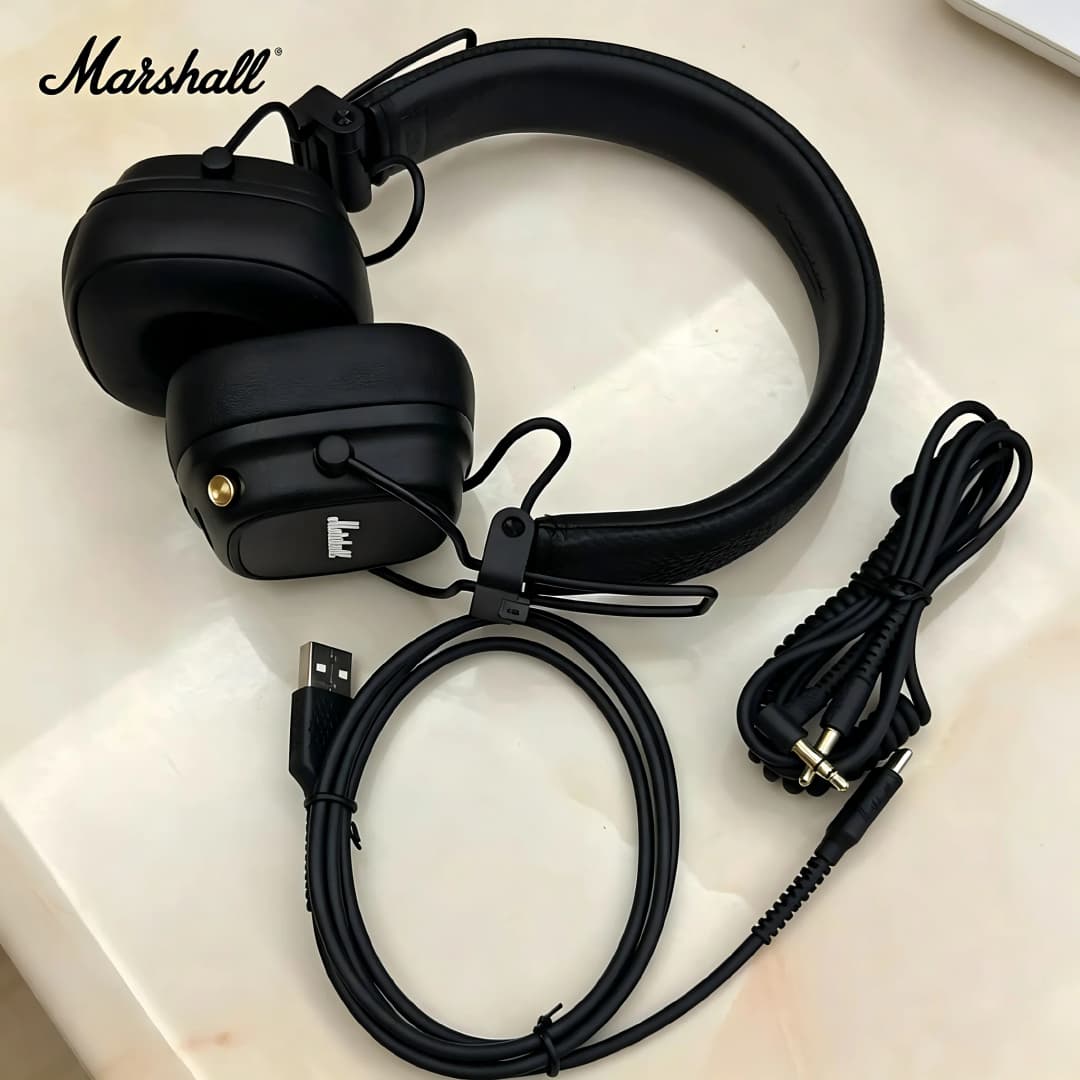 Marshall Major Ⅴ On-Ear Bluetooth Headphones Wireless Deep Fashion Bass Foldable Headset with Microphone for Sports & Gaming