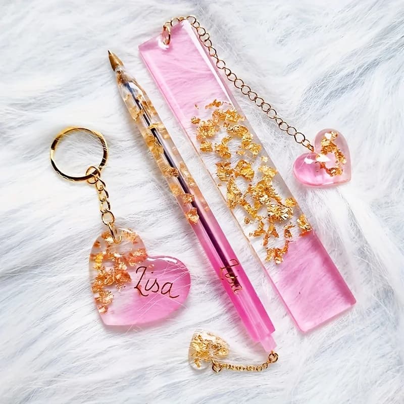 26Transparent Pen and Bookmark Silicone Mold Set，Epoxy Resin Casting Mold，DIYHandmade Stationery Materials，Mixed Shape Pen Mold - 3