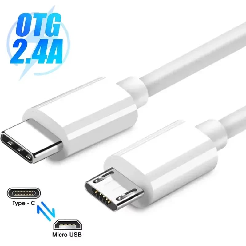 كابل بيانات شحن سريع 2.4A USB C إلى Micro USB نوع C ذكر إلى Micro USB ذكر محول شاحن سريع لهواوي سامسونج شاومي