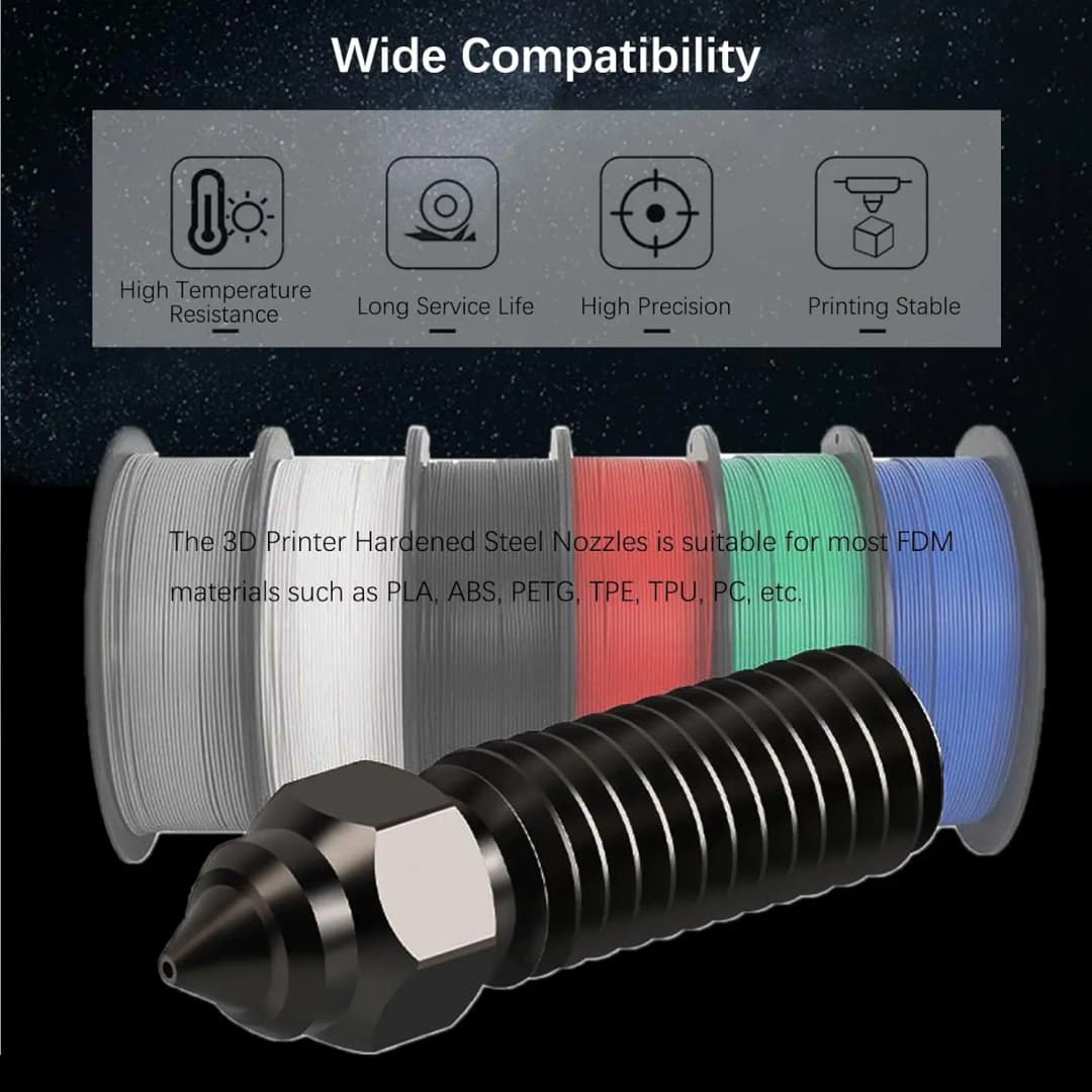 مجموعة فوهات Creality الرسمية K1/K1 Max من النحاس/الفولاذ المقسى 6 قطع فوهات مقاومة لدرجات الحرارة العالية لـ Ender 3 V3 KE/CR-10 SE - 6