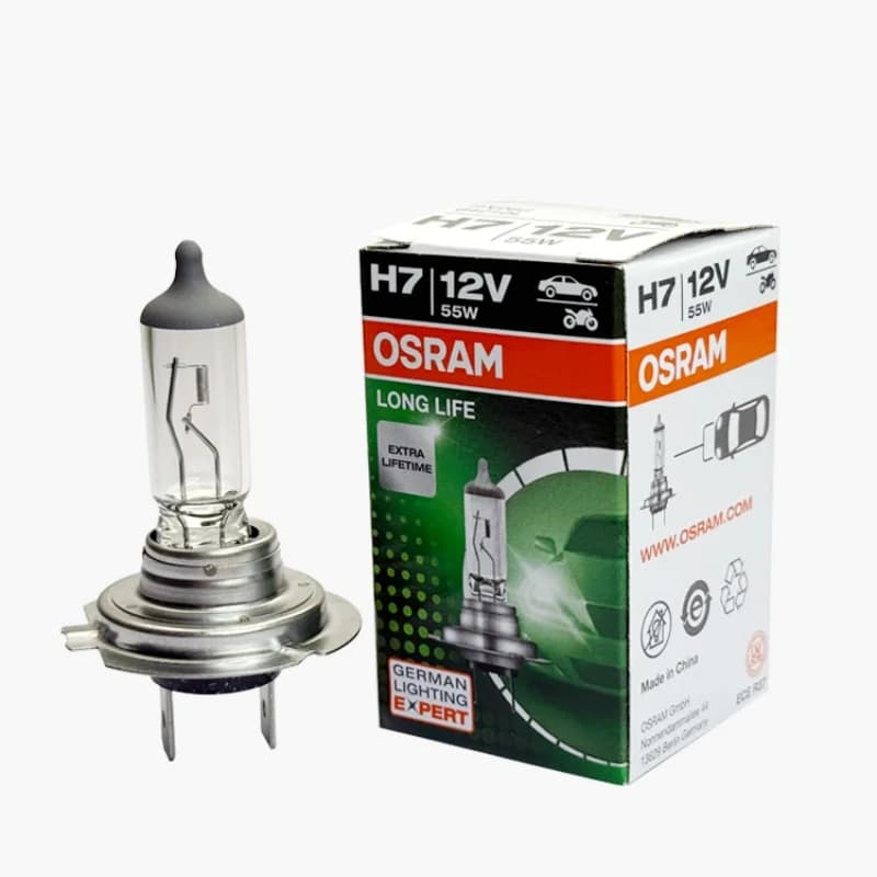 أوسرام H4 H7 H11 مصباح هالوجين أصلي للكشافات 64193L H4 12V 60/55W+64210L H7 12V 55W+64211L H11 12V 55W عمر طويل E1 - 3