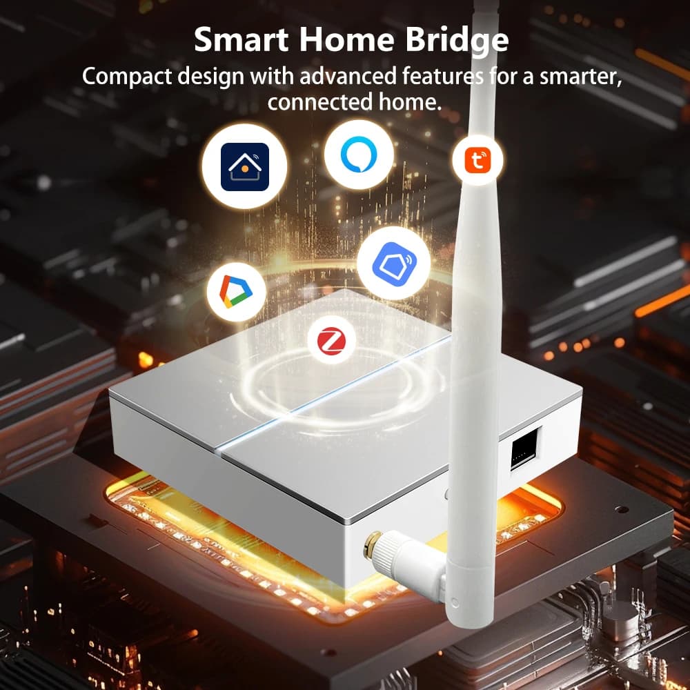 AVATTO Tuya ZigBee Gateway with Antenna Smart Gateway Bridge Wired Mesh Hub Home Automation Works with Alexa Google Home - 2