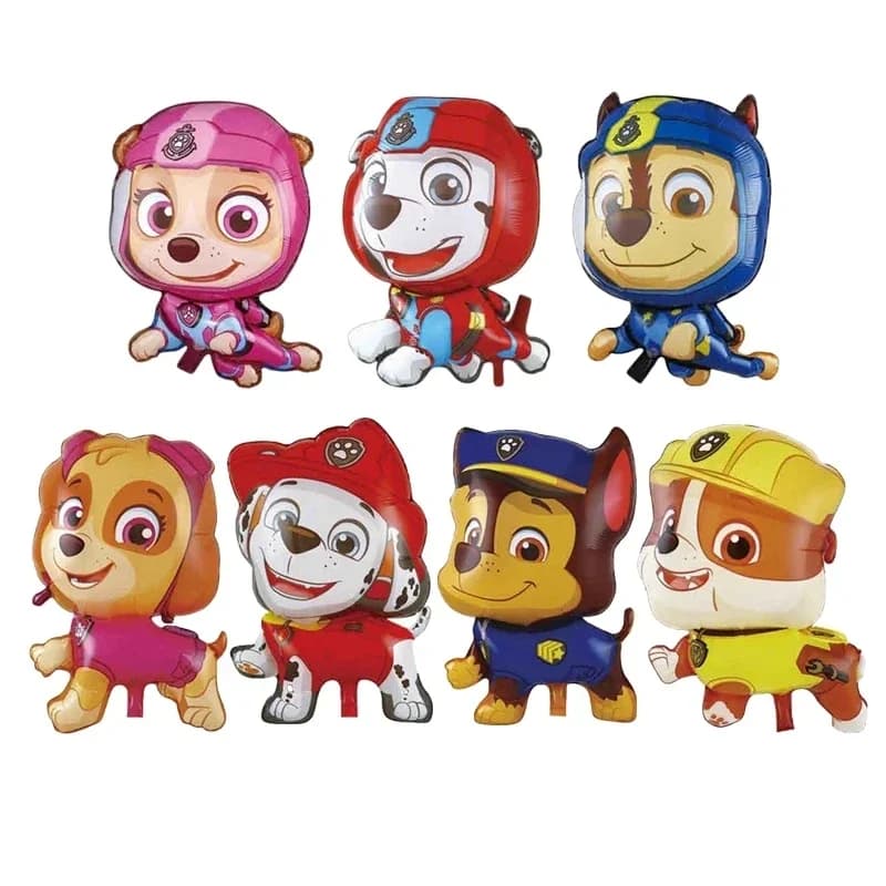 ديكور عيد ميلاد PAW Patrol بالون فويل أدوات مائدة قابلة للتصرف لافتة خلفية كلب تشيس مارشال سكاي مستلزمات حفلة الأولاد - 3