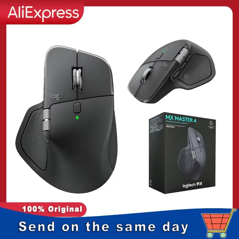 ماوس Logitech MX Master 4 ردود فعل لمسية حلقة MagSpeed 8000DPI ماوس بلوتوث لاسلكي مريح بطارية 70 يوم