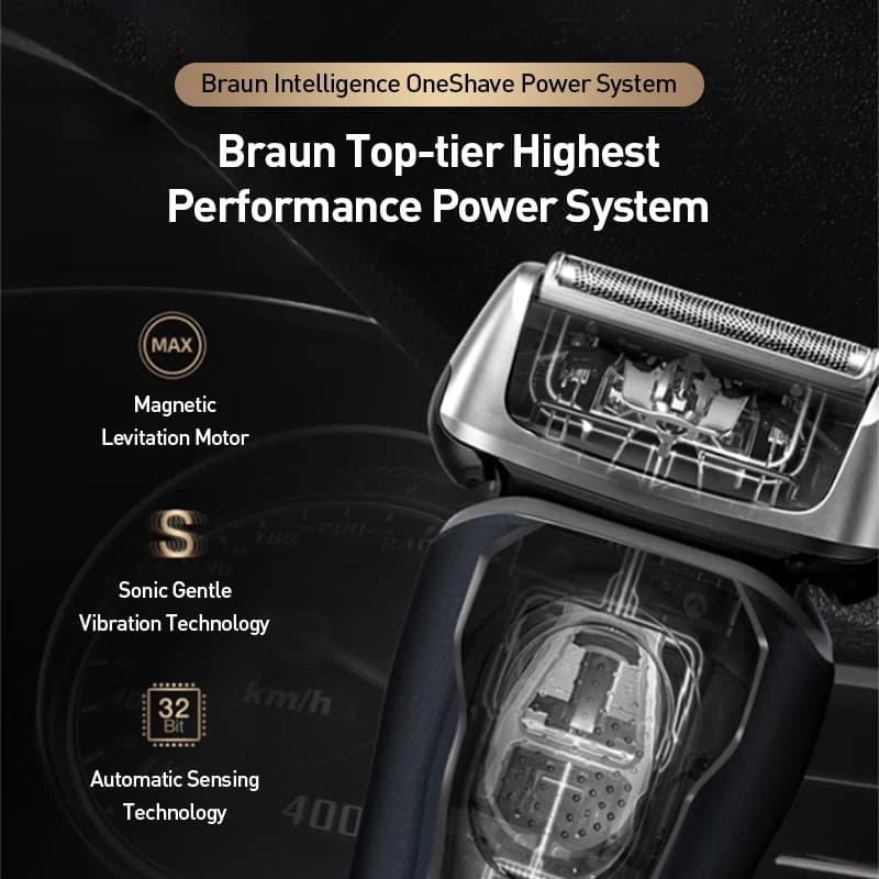 ماكينة حلاقة كهربائية Braun 9018Vs شفرة متبادلة قابلة لإعادة الشحن ماكينة حلاقة رجالية استخدام مزدوج مبلل وجاف رأس عائم - 6