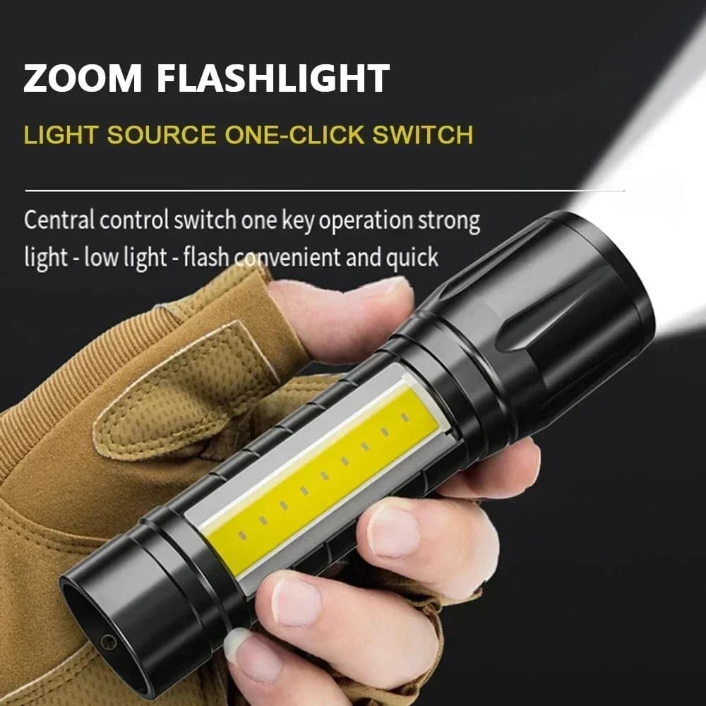 BALDR Mini Rechargeable LED Flashlight COB+XPE Portable Torch Zoomable Light Tactical Flashlight outdoor Camping Fishing Lantern - 2