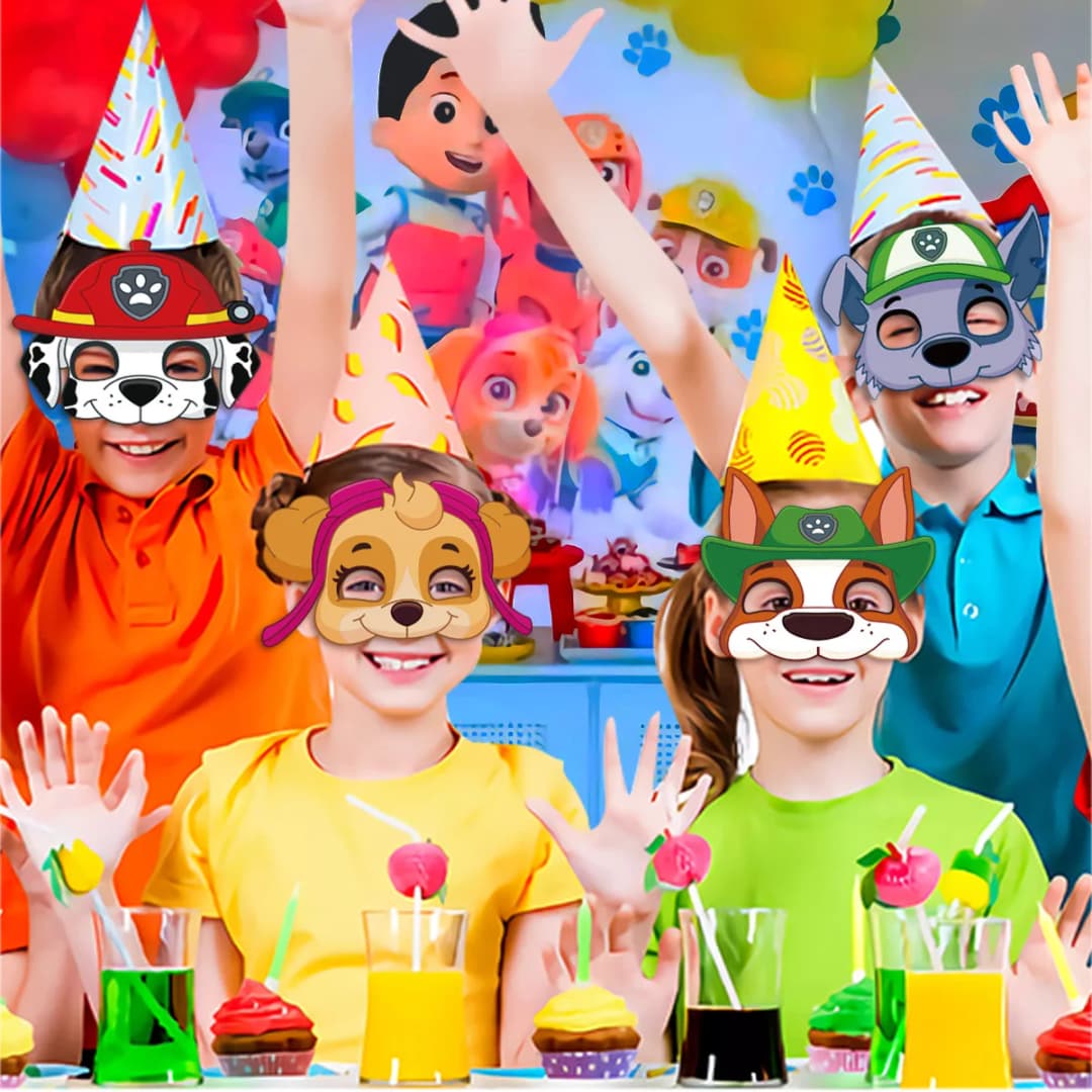 12 قطعة أقنعة وجه Paw Patrol بأشكال مارشال وتشيس وسكاى لحفلات التنكر وزينة أعياد الميلاد للأطفال - 4