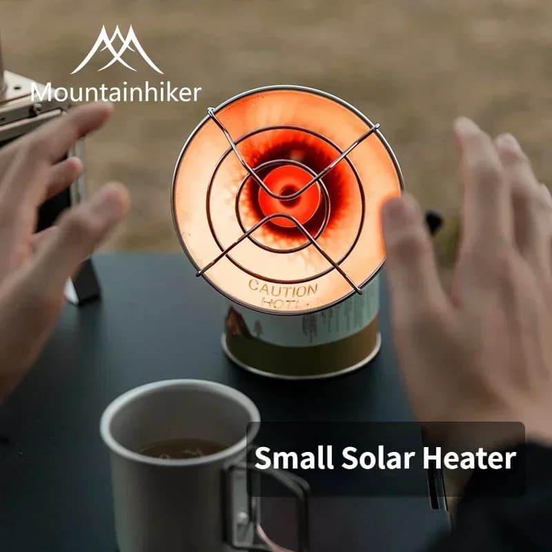 MOUNTAINHIKER موقد شمسي محمول صغير لتسخين الغاز، يعمل بالطاقة الشمسية، مثالي للتخييم في الهواء الطلق، فرن غاز صغير وجهاز تدفئة بالبيوتان