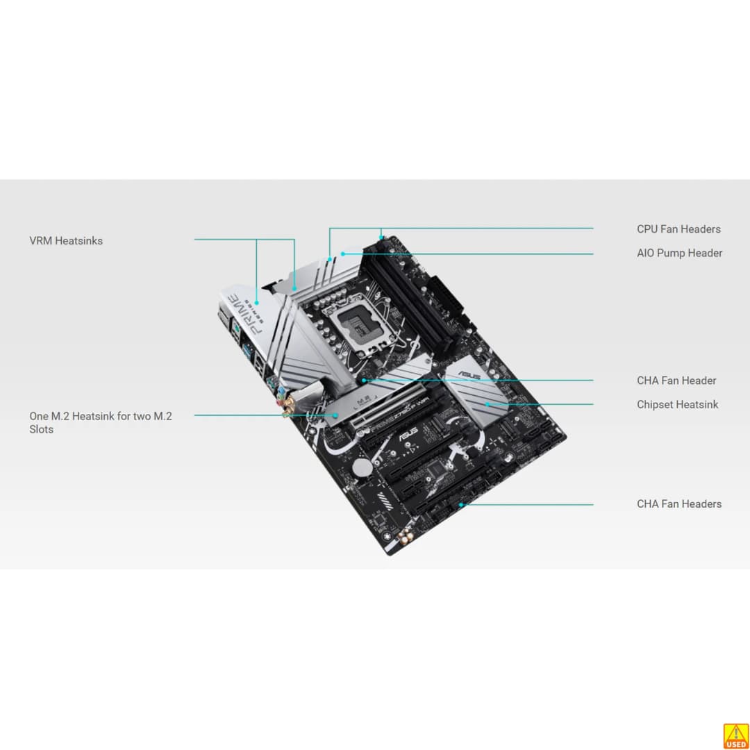 لوحة أم ASUS PRIME Z790-P WIFI مقبس Intel LGA1700 لمعالجات الجيل 14 و13 و12 ذاكرة DDR5 7200+ (OC) شريحة Z790 - 3