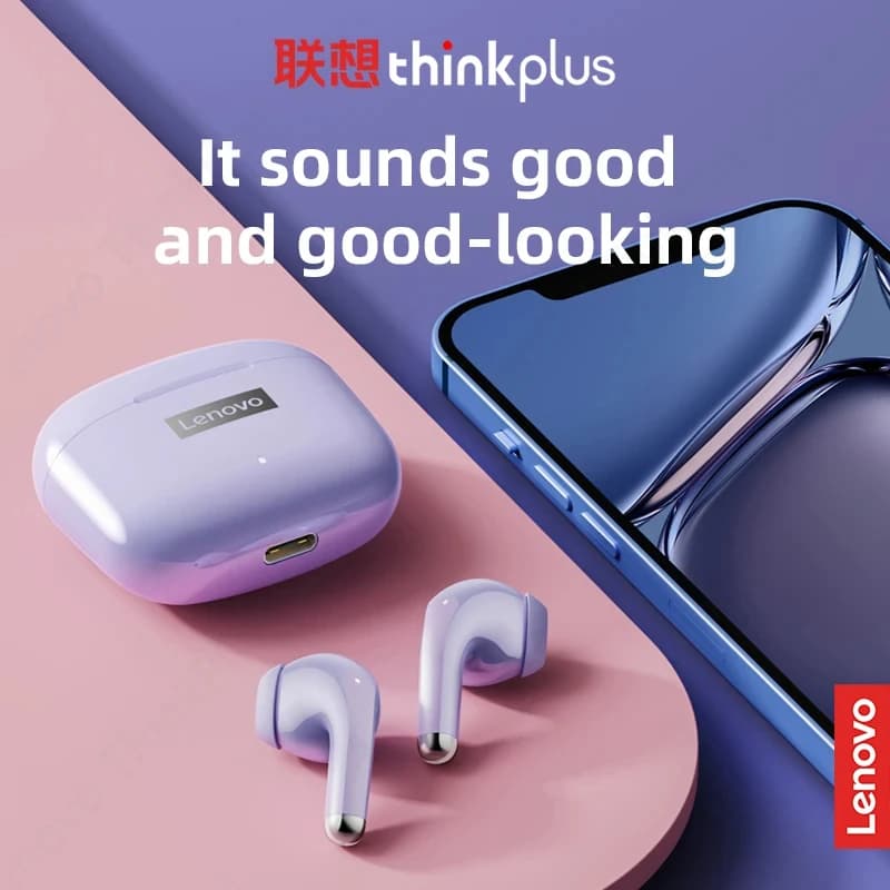Choice Lenovo LP40 Pro Wireless Bluetooth 5.1 Earphone Waterproof Sports Headphone HiFi Stereo Headset Case Lovely Gifts Airpods - 2