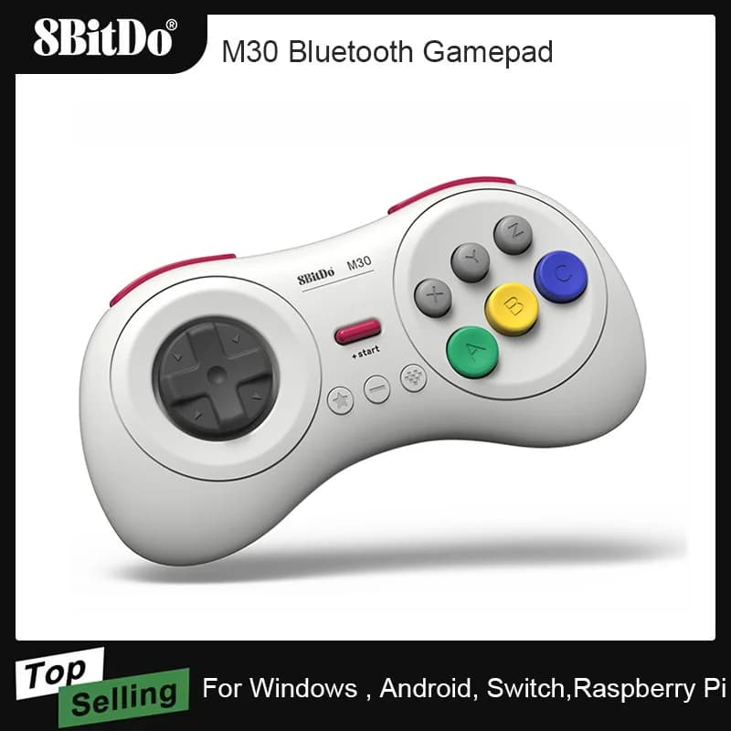 8Bitdo M30 وحدة تحكم ألعاب بلوتوث لـ Nintendo Switch Switch OLED PC macOS وأندرويد بأسلوب Sega Genesis Mega Drive