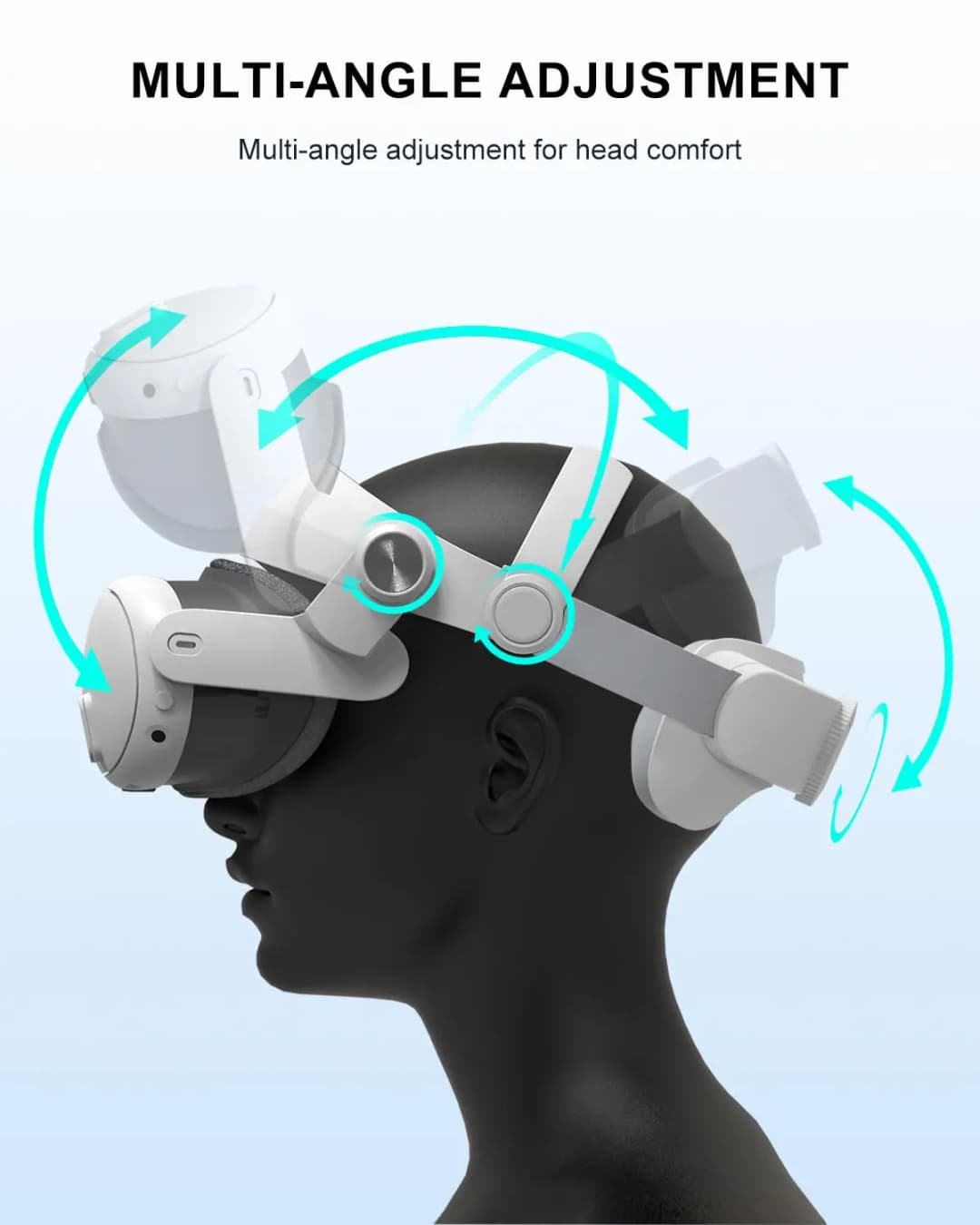 حزام نخبة قابل للاستبدال لسماعة الرأس Meta Quest 3 VR، حزام رأس قابل للتعديل لتحسين الراحة، إكسسوارات خوذة - 5