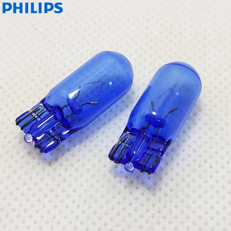 Philips W5W T10 12961WHVB2 12V 5W 4000K White Car Interior Light Original Signal Lamps Reading Door License Lamps, 2pcs - 2