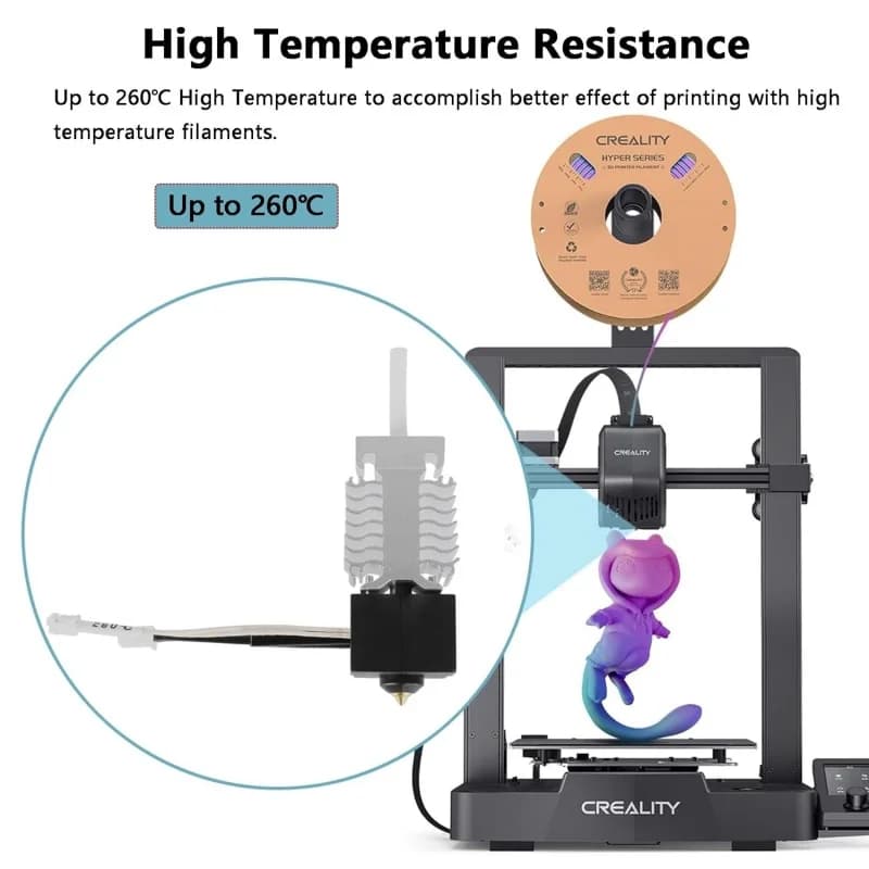 مجموعة كتلة التسخين Creality الرسمية Ender 3 V3 SE مع فوهة استبدال، رأس طباعة عالي الحرارة بحلق ثنائي المعدن - 4