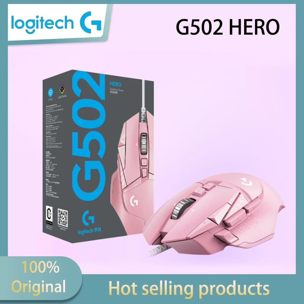 ماوس ألعاب Logitech G502 HERO Dominator بلون بنفسجي وردي ماوس PUBG ماوس Esports برمجة ماكرو سلسلة RGB Nebula