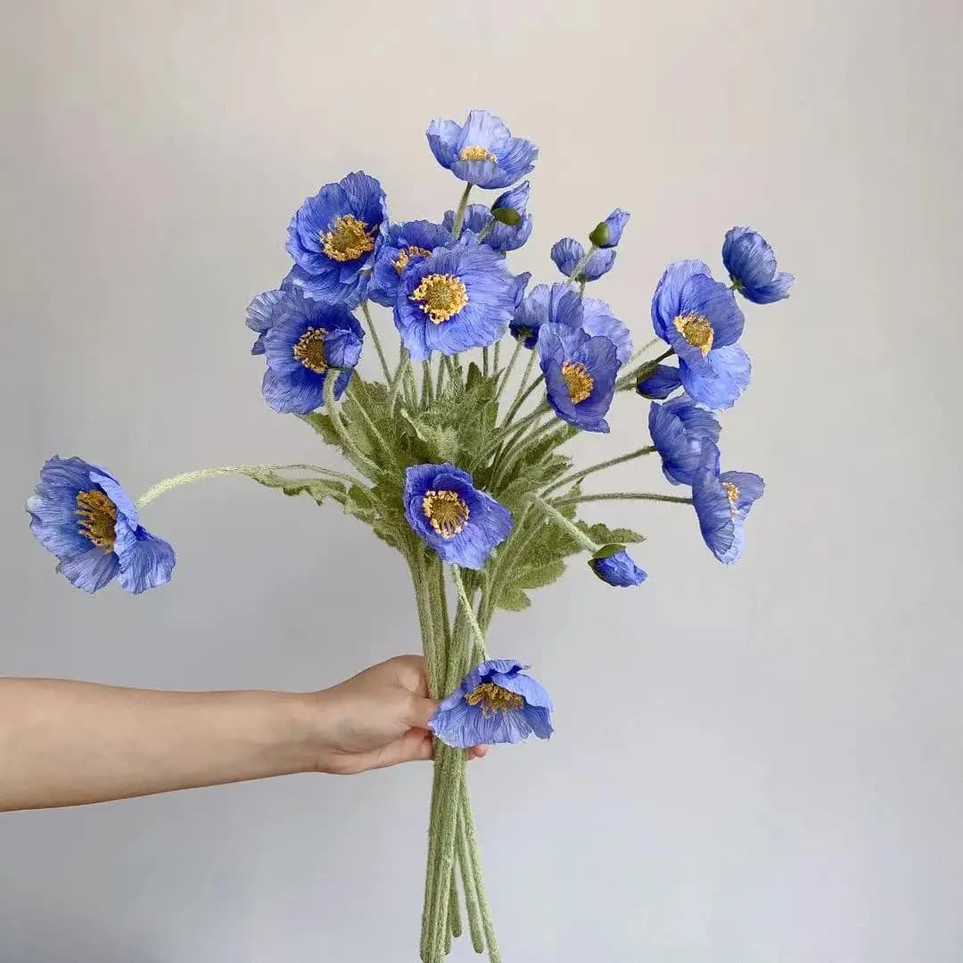 Artificial Flowers Fake Poppy Silk Flowers Long Stem Housewarming Garden Table Wedding DIY Party Wedding Bridal Bouquet Decor - 4