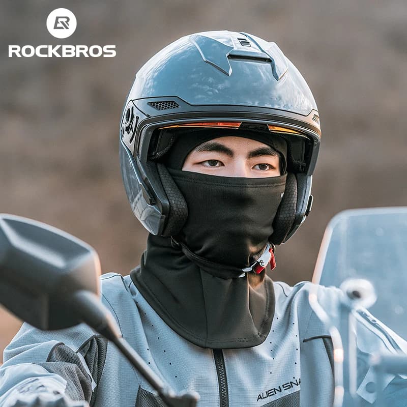 ROCKBROS غطاء قناع دراجة نارية صيفي من الحرير الجليدي، حماية من الشمس، رياضة، دراجة هوائية، وشاح للوجه بالكامل - 5