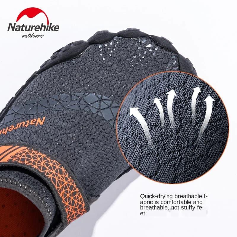 أحذية شاطئ Naturehike مقاومة للانزلاق مع نعل مطاطي سميك ومقاوم للاهتراء، تصميم بفتحات تصريف - 4