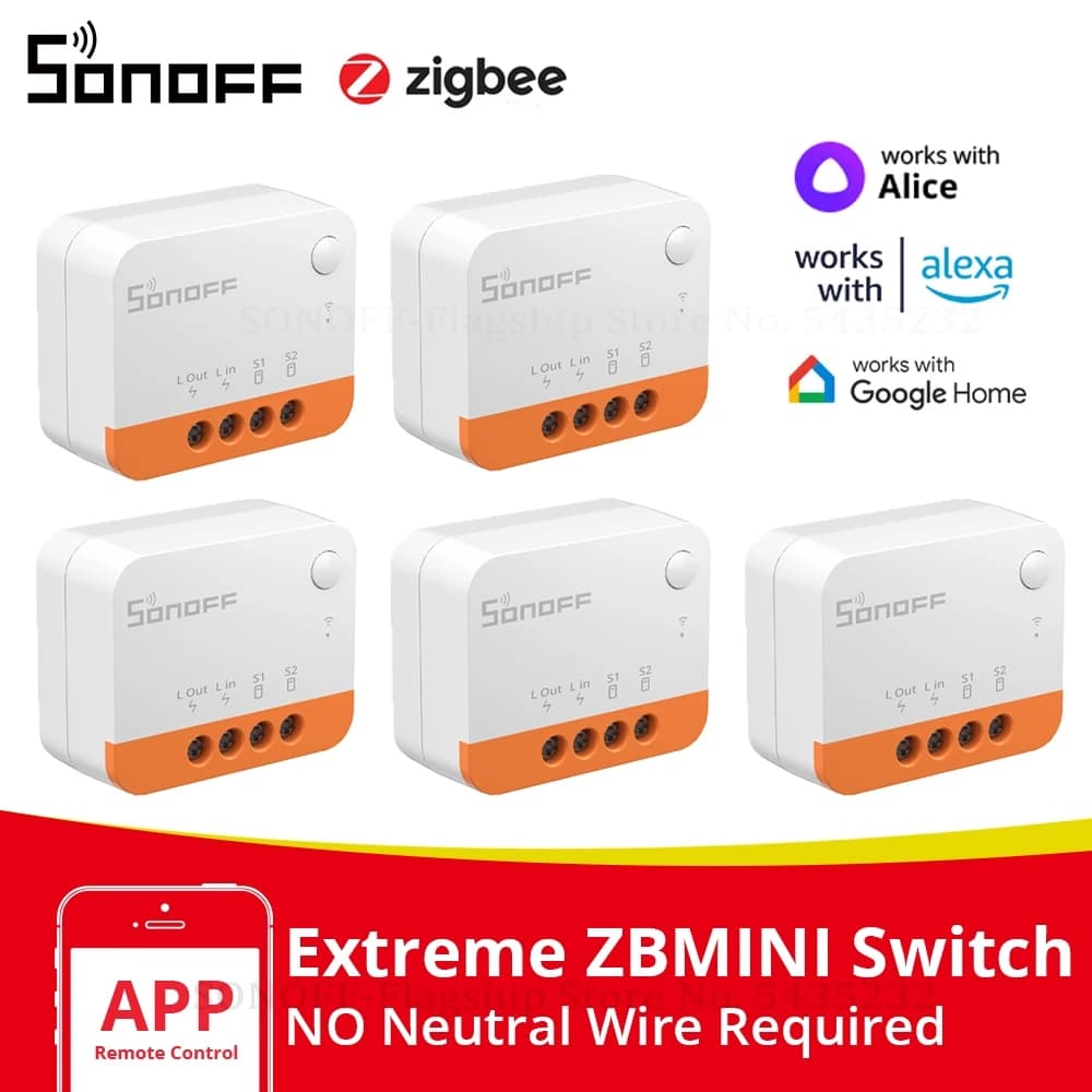 وحدة مفتاح ذكي Itead SONOFF ZBMINI-L2 زيجبي DIY لا يتطلب سلك محايد تحكم ثنائي الاتجاه لأتمتة المنزل الذكي