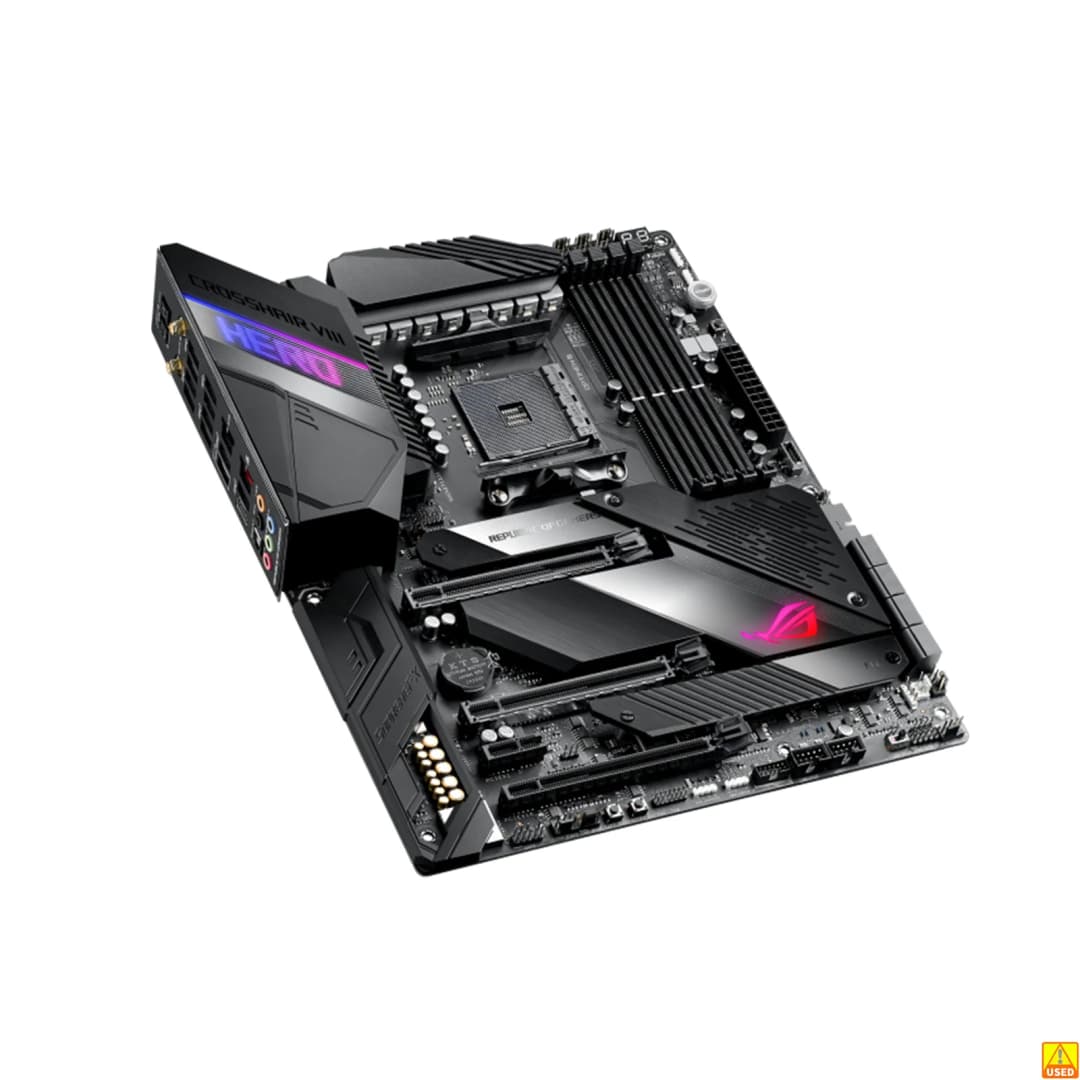 لوحة أم ASUS ROG Crosshair VIII Hero (WI-FI) بمقبس AM4، معالج DDR4 بسرعة 4800 ميجاهرتز (O.C.)، شريحة X570، لوحة رئيسية ATX - 3